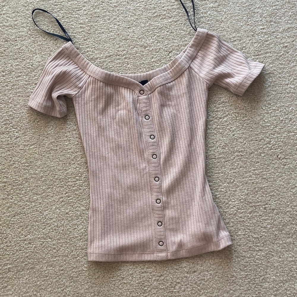 cropped off-the-shoulder top